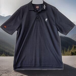 Ashworth Callaway Men's Golf Polo Black Striped Short Sleeve Shirt Size Medium